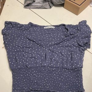 Blue and white Polk a dot shirt!